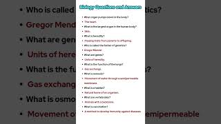 Biology Question and answer #ncertbiology #shortvideo