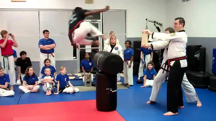 Deven Kent Dobias Flying sidekick board break