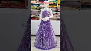 Silver sequin-work net for designer dresses &amp; reception outfits