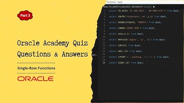 Oracle Database Quiz Part 3🧩| Single Row Functions🎓| SQL Interview Questions