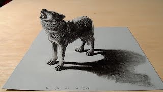 Drawing 3D Wolf - Anamorphic Illusion on Paper - Vamos screenshot 5