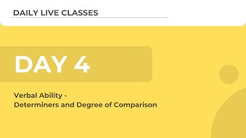 TCS Ninja Webinar Day 4(Verbal): Determiners and Degree of Comparison