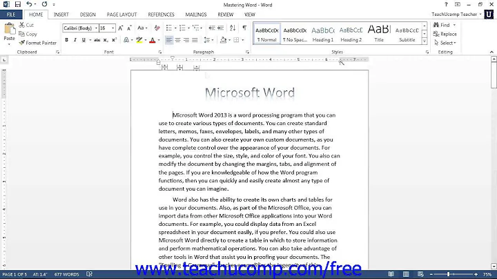 Word 2013 Tutorial Indenting Paragraphs Microsoft Training Lesson 6.2