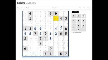 NYT Sudoku May 16, 2020: HOW TO SOLVE HARD LEVEL
