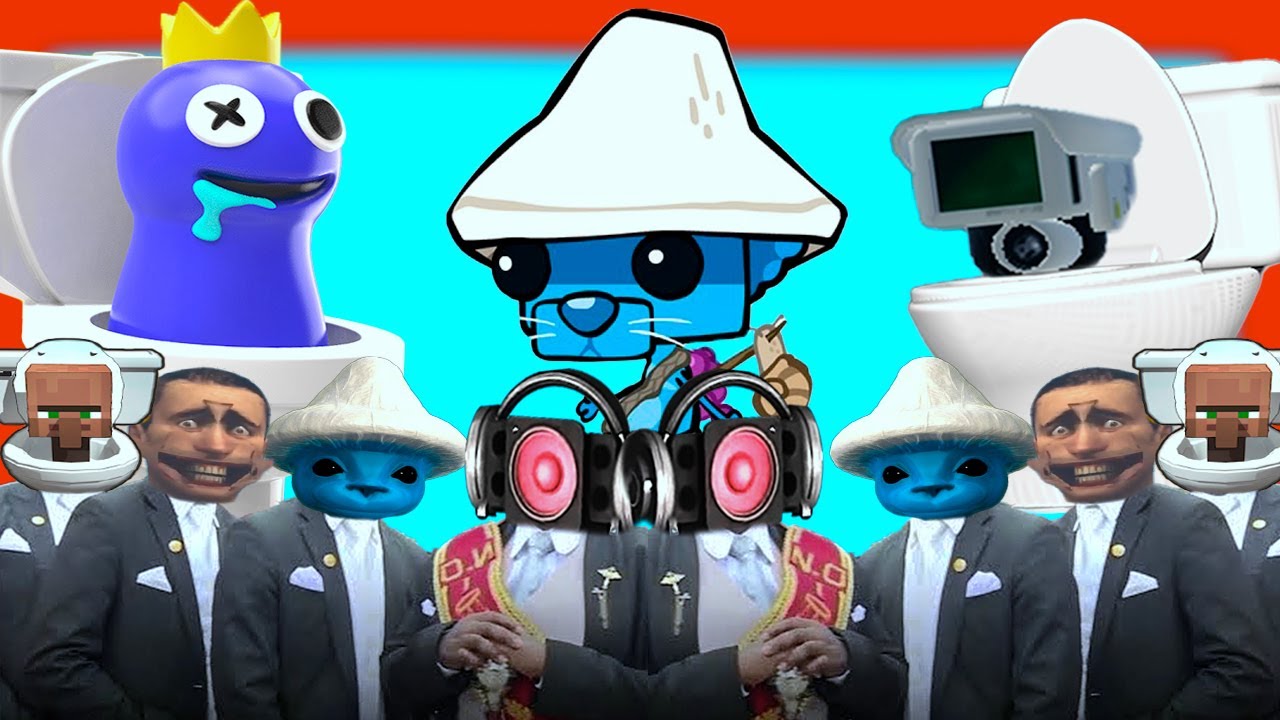 Rainbow Friends & Smurf Cat & Skibidi Toilet - SUPER Coffin Dance MEGAMIX (Remix)