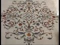 Marble inlay work on floor and walls of temple | flower and leaf design | INDIA