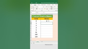 How to Convert Octal to Binary Numbers in Microsoft Excel #excel #shortvideo #shorts