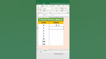 How to Convert Octal to Binary Numbers in Microsoft Excel #excel #shortvideo #shorts