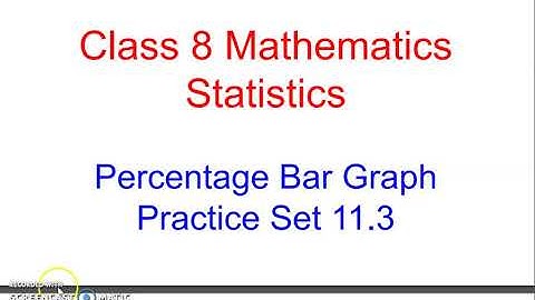Class 8|Mathematics|Practice Set 11.3 |Percentage bar graph|