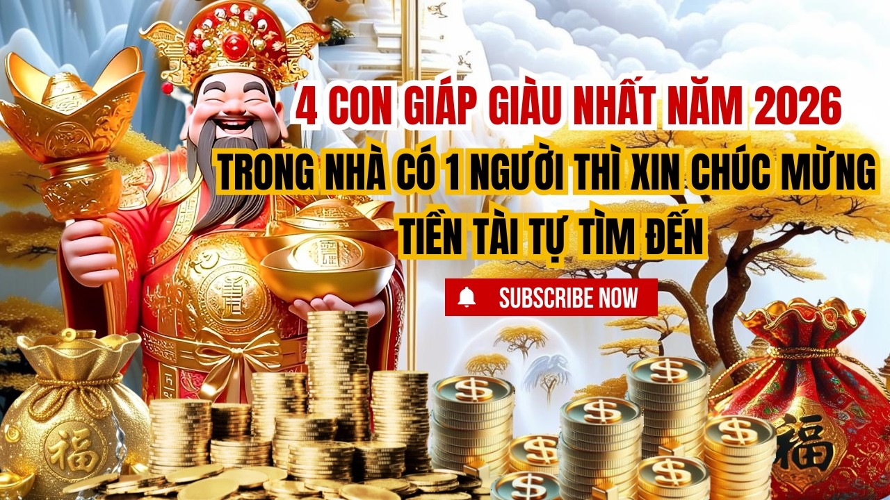4 Con Giáp Giàu Nhất Năm 2026 – Trong Nhà Có 1 Người Thì Xin Chúc Mừng, Tiền Tài Tự Tìm Đến
