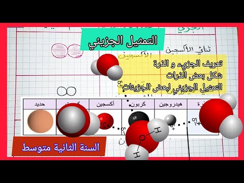 التمثيل الجزيئي لبعض الجزيئات الذرات الجزيئات السنة الثانية متوسط