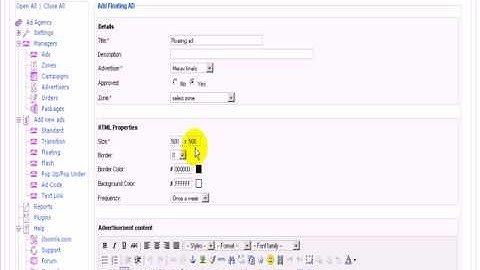 How to add a floating ad to Joomla 1.5 using iJoomla Ad Agency