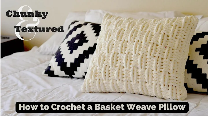 Learn to Crochet a Chunky Basket Weave Throw Pillow Cover!