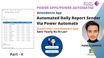 Daily Reports Automate & Send to Mail Via Power Automated || Attendance Application - P4