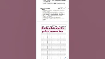 jkssb sub inspector police answer key