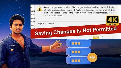 Saving changes is not permitted || SSMS Warning(error) resolved ||Update GUI #sqlserver #sql #error