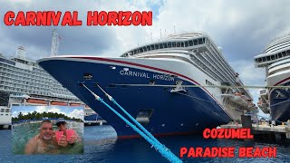 Carnival Horizon Cruise. Cozumel, Paradise Beach Resort.