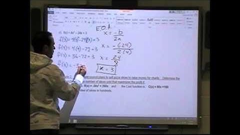 3.2 Determining the Maximum and Minimum Value of a Quadratic Equation- Part 1 of 2
