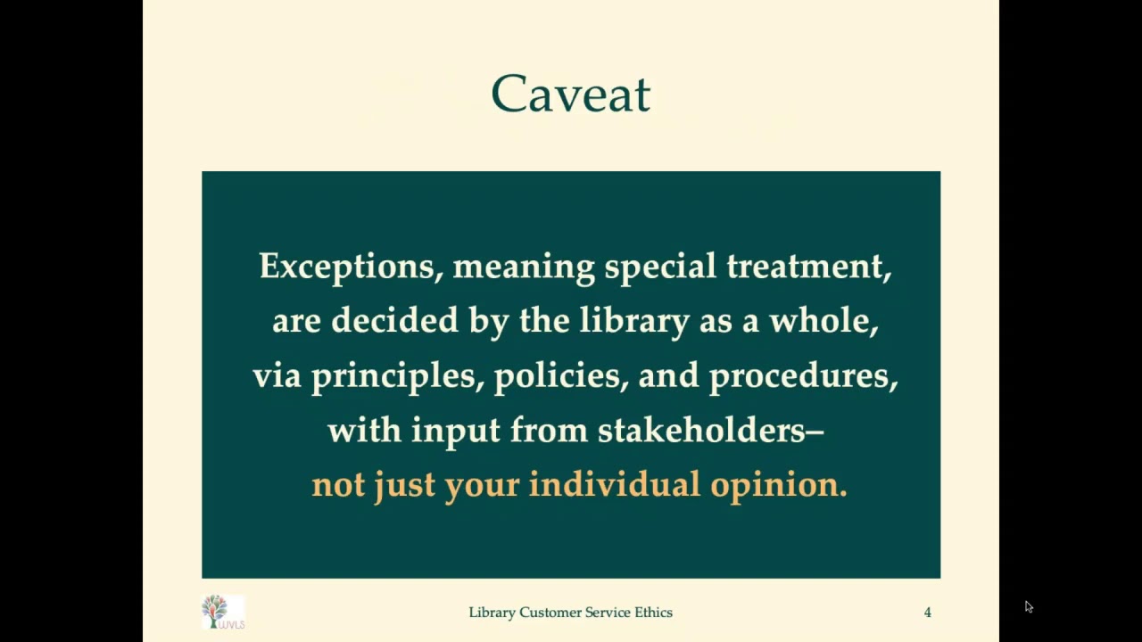 The Ethics of Library Customer Service