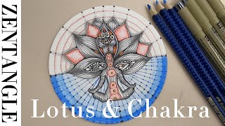 Lotus Chakra EP529 Tangling Healing Zentangle
