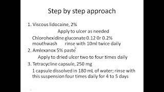 Treatment of Oral Recurrent Aphthous Ulcer