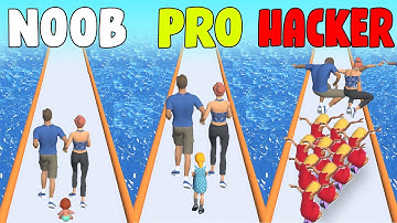 NOOB vs PRO vs HACKER in Family Run 3D | Game Guy