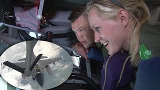 German Air Force Officers Having A Blast In KC-135 Refueling Simulator