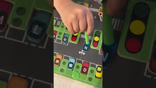 He loves this car magnetic alphabet #fyp #toddler #kindergarten #learning #stem