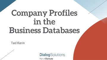 Company Profiles, in Business Databases