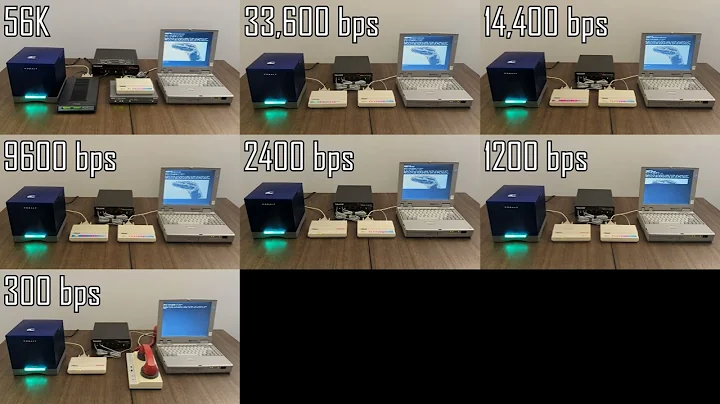 Dial Up Modem Speeds Compared, from 300 bps to 56K
