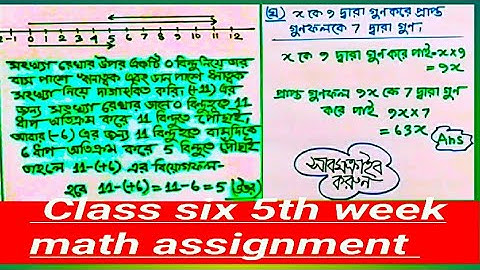 ৬ষ্ট শ্রেণি ৫ম সপ্তাহের গণিত এ‍্যাসাইনমেন্ট।Class six 5th week math  assignment.