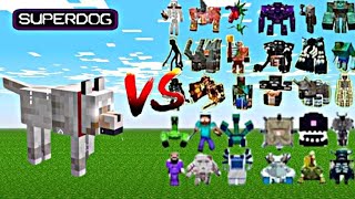 SUPERDOG vs ALL MINECRAFT BOSSES, Wither Storm, Warden, MUTANT- MINECRAFT MOB BATTLE BIG COMPILATION