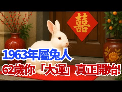 1963年屬兔人 62歲才是你 大運 開始 晚年註定有3大喜 看看是哪3大喜 2025年生肖兔運勢 2025年生肖兔運程 2025年屬兔運勢 2025年屬兔運程