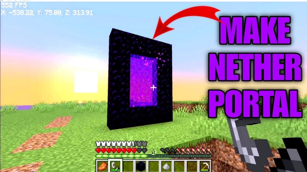 How To Make A Nether World Portal In Minecraft | How To Go To The ...
