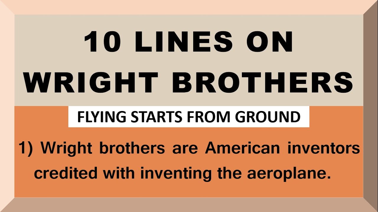 10 Lines on Wright Brothers in English Few Lines on Wright Brothers