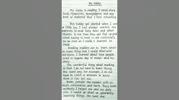 Thumbnail of my hobby/ my hobby essay in English/#essay