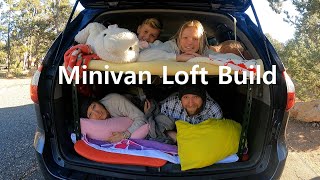 Sienna Mini van loft build that sleeps a family of 4.