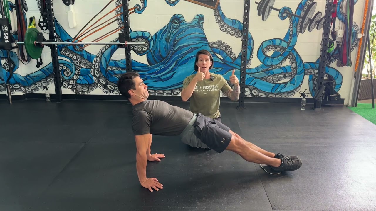 Reverse Plank to L Sit on Slider