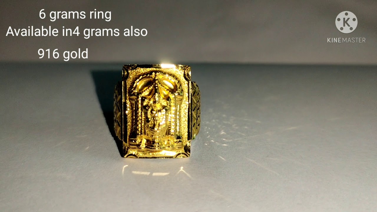 Heavenly Lord Balaji stones gold ring - jewelnidhi.com