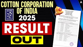 Cotton Corporation of India Result 2025 Out | CCI JCE, Marketing Manager Result | Download Link