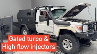We fit and tune a gated turbo and high flow injectors to a 79 series Landcruiser