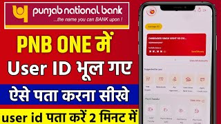 pnb one me user id bhul gaye to kya kare | pnb one user id forgot | Pnb one user id kaise pata kare