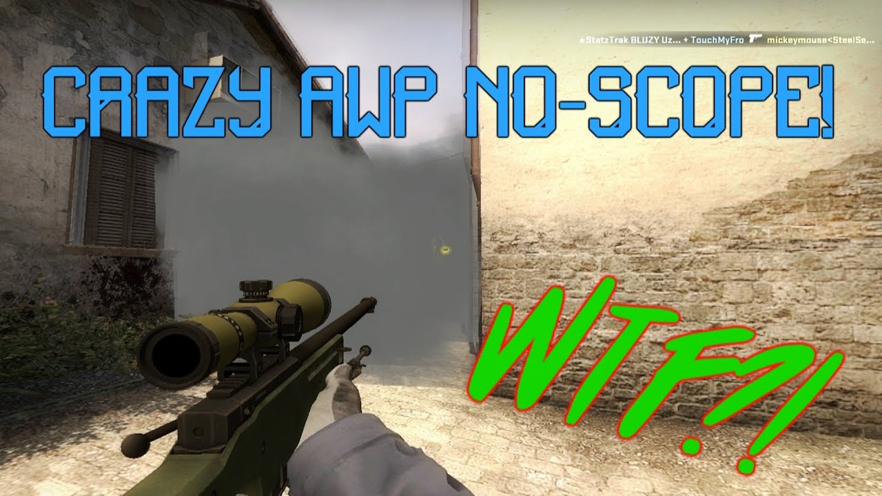 CS:GO- Crazy AWP No-Scope Through Smoke! - YouTube