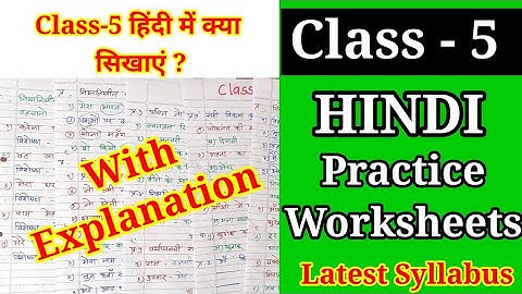 Class-5 Hindi 1st unit test paper | Class-5 hindi worksheet | class 5 hindi question paper