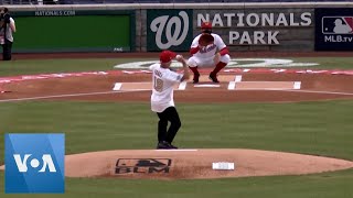 Dr. Anthony Fauci Throws First Pitch at Opening Day