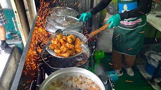 Crispy! Full of Orders! $0.3 Charcoal Fried Chicken - Thai Street Food