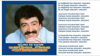 Müslüm Gürses - Şu Dağlarda Kar Olsaydım (Orijinal Karaoke) Resimi