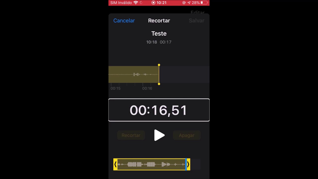 Demonstrando como editar áudios pelo gravador nativo do Iphone YouTube