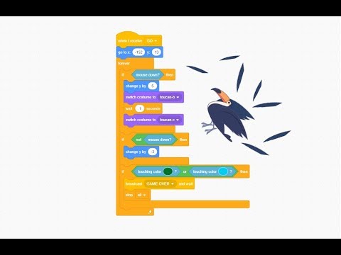 Scratch Programming Flappy Toucan Game Program the Collisions