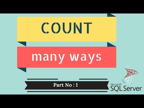 How To - Data Science - MS SQL Server - Counting records in a table different ways.